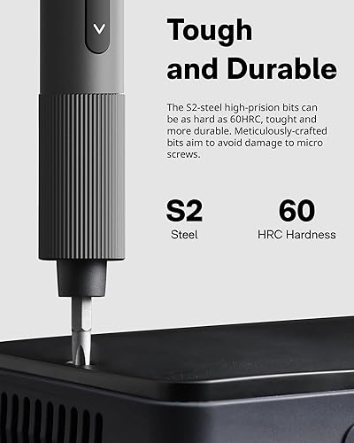 Miniatura 6 de HOTO Juego de destornilladores de precisión 25 en 1, destornillador eléctrico de 3.7 V, recargable USB-C, herramienta magnética compacta para