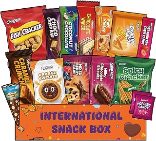 International Snack Box, 15+ Unique Treats, Snack Box From Around the World, Universal Yums, Foreign Snacks for Office, Family, Gifts And Parties, Suitable for use by Children and Adults