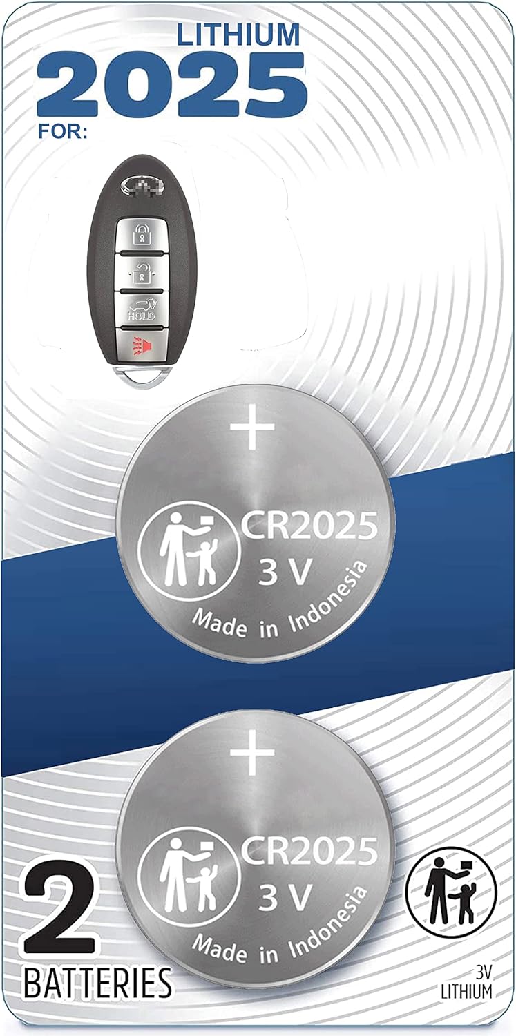 (2 Pack) CR2025 2025 Prox Remote Key Fob Shell Case Battery
