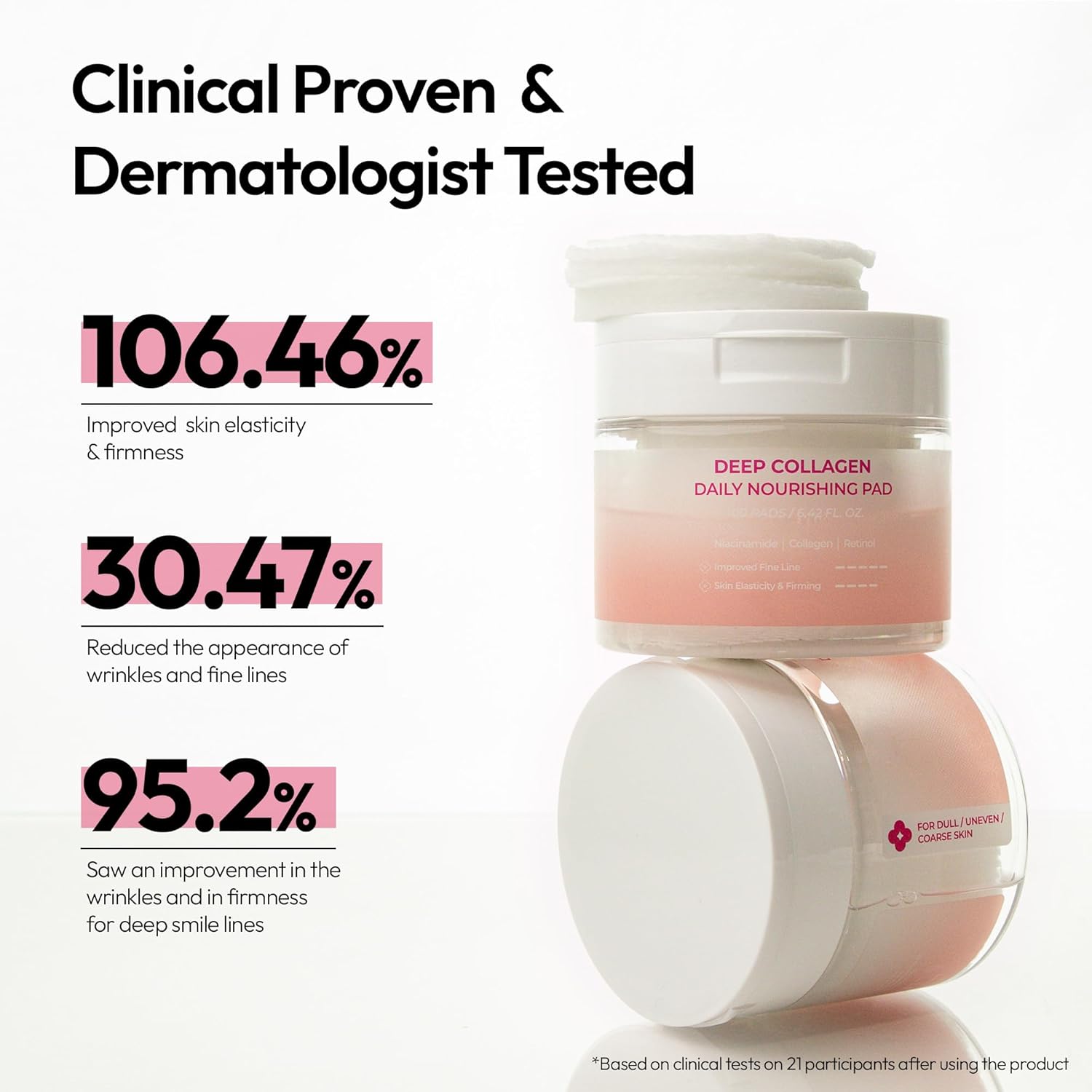 FreeGo Deep Collagen Daily Nourishing Pad (100 Pads), K-Beauty Korean Facial Toner Pads for Dull and Coarse Skin, Instant Bouncy Skin Firming, Korean Skin Care - Image 4