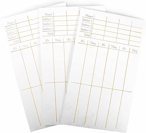 Miniatura 2 de Tarjetas de puntuación Bridge, paquete de 75  Hojas de puntuación de repuesto  Accesorios imprescindibles para la noche de juego  Clásico WeThey