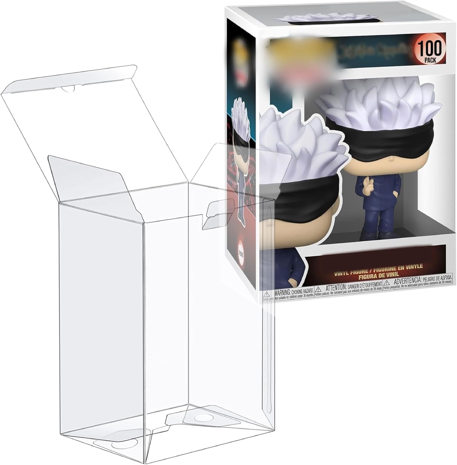 Premium Protector Case Compatible with Funko 4" Inch Pop Vinyl Figures - Ultra Clear, Heavy Duty 0.5mm Thick, Protective Film, Locking Tab (100 Pack)