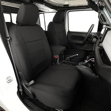 EKR Gladiator Seat Covers for Jeep Gladiator 2020 2021 2022 2023 2024 2025,Manual Driver Seats & Rear W/NO Armrest,Truck Car Seat Cover for SUV Full Set,Neoprene Black