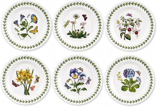 Portmeirion Home & Gifts BG05082 Botanic Garden Side Plates 16.5cm - Set of 6, White