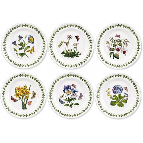 Portmeirion Botanic Garden Side Plates - Assorted Floral Patterns, Set of 6