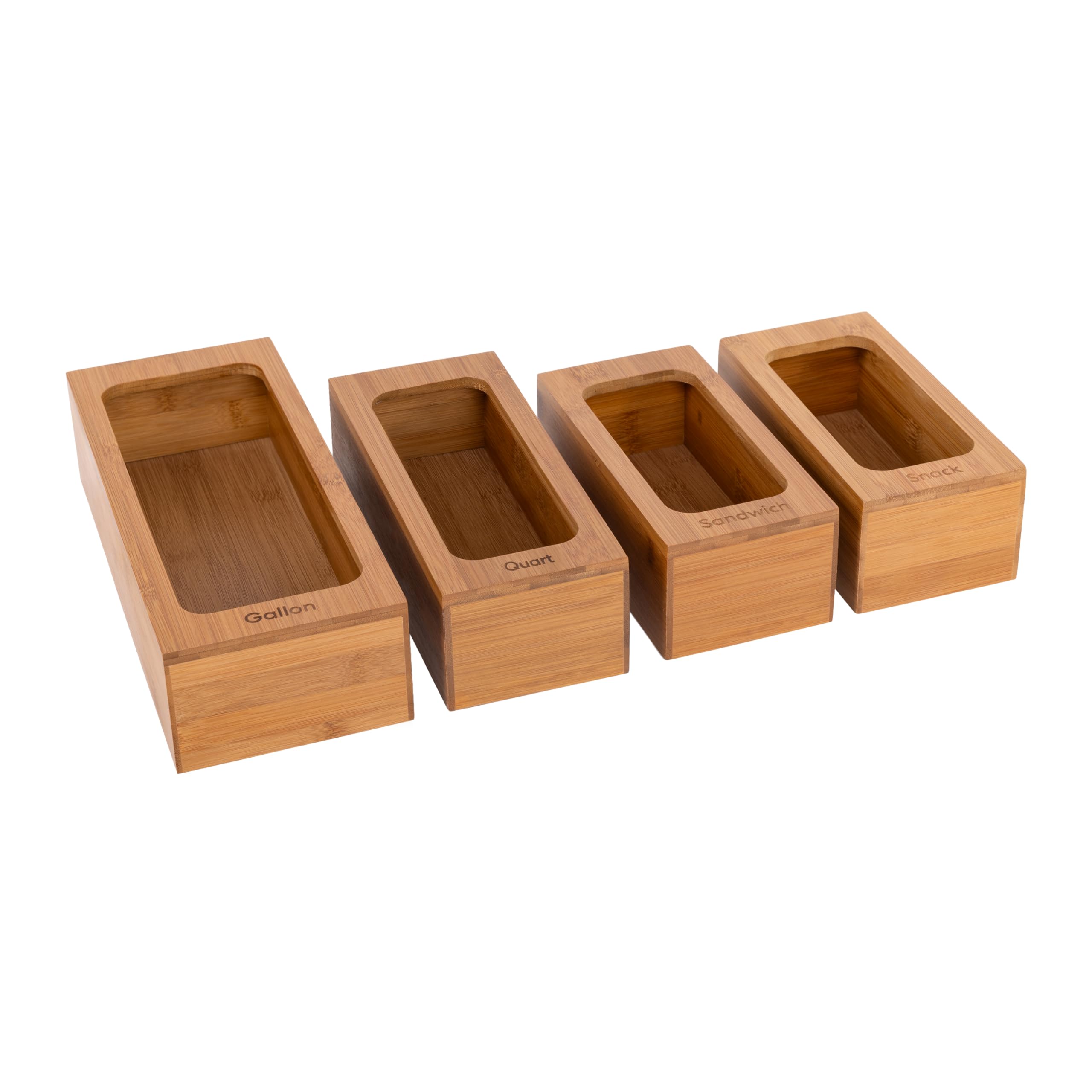 Seville Classics Bambus Premium Organizer Aufbewahrungsbehälter für Küche, Besteck, Speisekammer, Schrank, Büro, Schreibtisch, Stifte, Utensilien, Make-up, K Cup, Bambus, Taschenhalter, Müll-Set