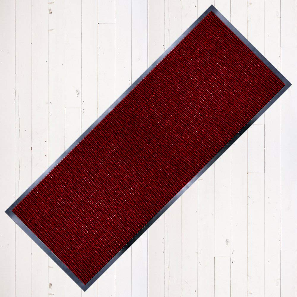 TrendMakers Dirt Stopper Door Mat Carpet Runner 40cm x 60cm WINE RED/Black.With Non-Slip Back Rubber Doormat Kitchen Home Office Multipurpose Mats โ image 1