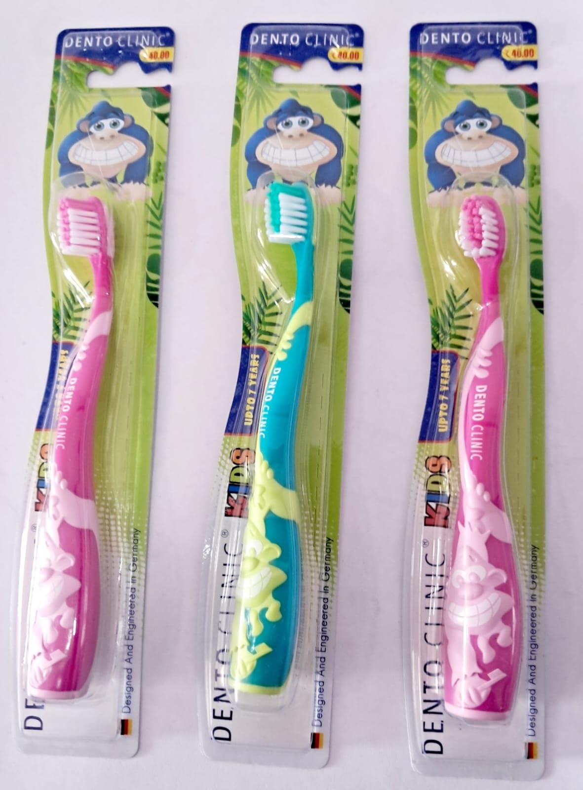 Dento Clinic Monkey Design Toothbrush For Kids Inner Pack Of (6)