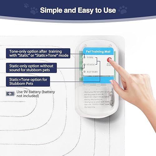 Miniatura 4 de PAPARELA Scat - Alfombrilla de choque para perros y gatos en interiores, tapetes de choque para mascotas para entrenar mascotas, alfombrilla