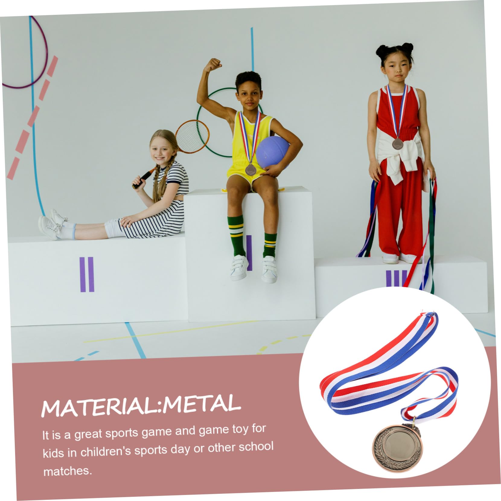 Mikinona Medallas de Metal 24 Piezas para Estudiante, Premio Competitivo