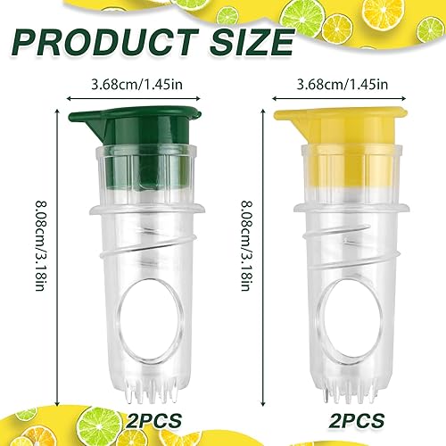 Miniatura 2 de Exprimidor de limón con tapa de rosca, 4 exprimidores manuales con filtro integrado, exprimidor de lima para naranja limón, lima, portátil, fácil de
