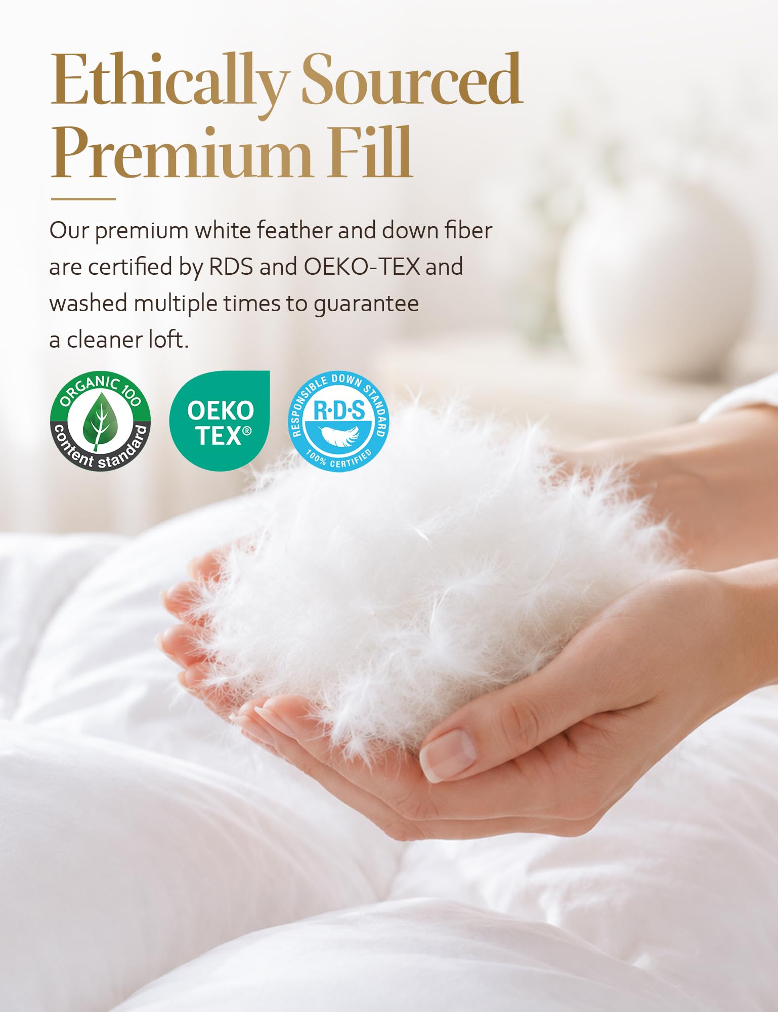 DWR Heavyweight Goose Feathers Down Comforter Duvet Twin, Ultra-Soft Cotton, 750 Fill-Power 42oz Thick Hotel Style Winter Warm Duvet Insert for Cold Weather/Sleeper (68x90, White)