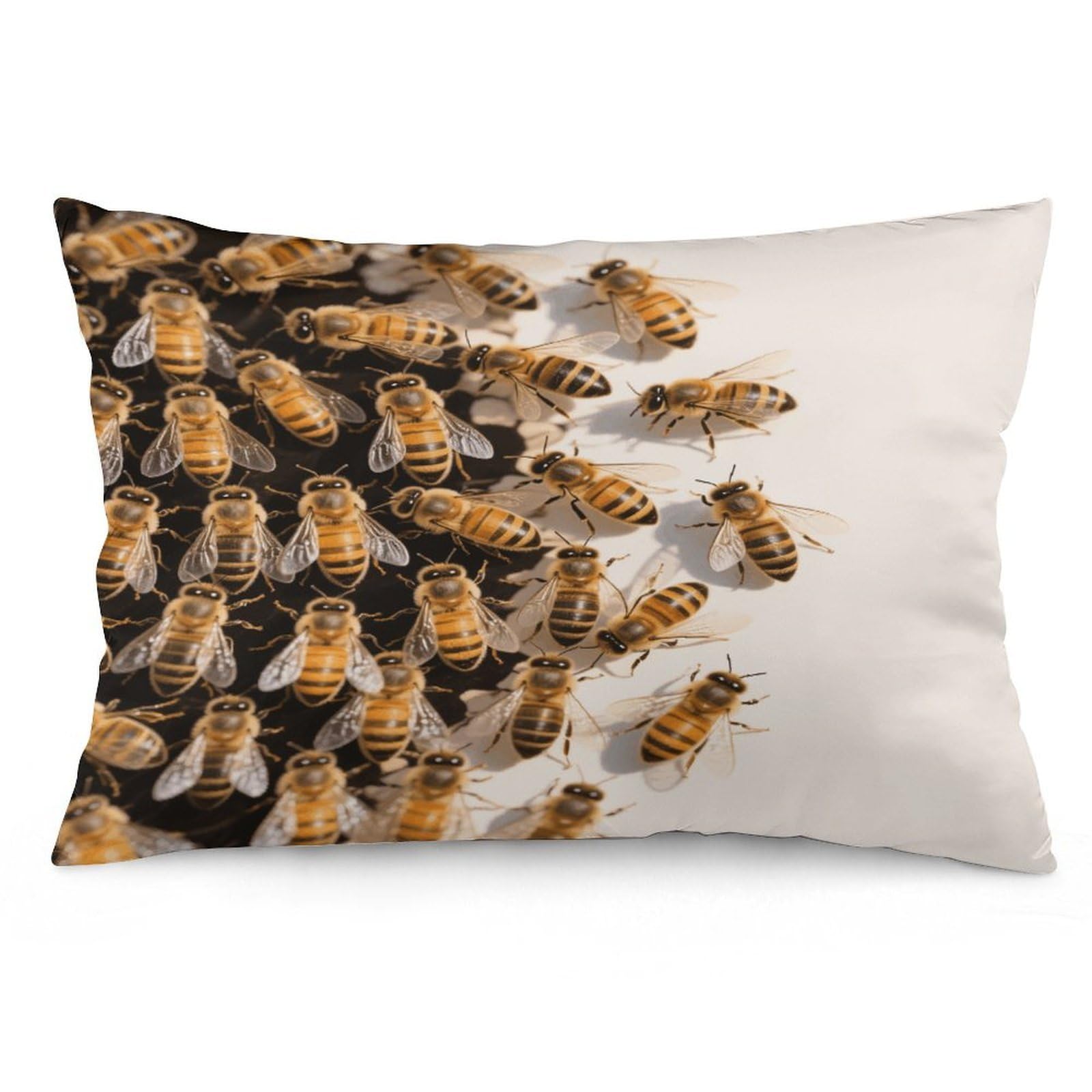 Bees Throw Pillow Cover Soft Pillow Case Decorative Lumbar Pillow Cover Cozy Throw Pillowcase Polyester Rectangular Cushion Case Decor for Couch Sofa Bed