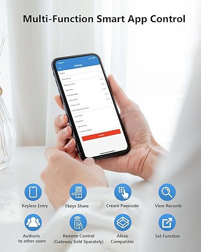 Miniatura 3 de Zowill Smart Front Door Lock Set - Keyless Entry Door Lock with Handle, Electronic Keypad Deadbolt App Control, Auto Lock, Easy Installation -