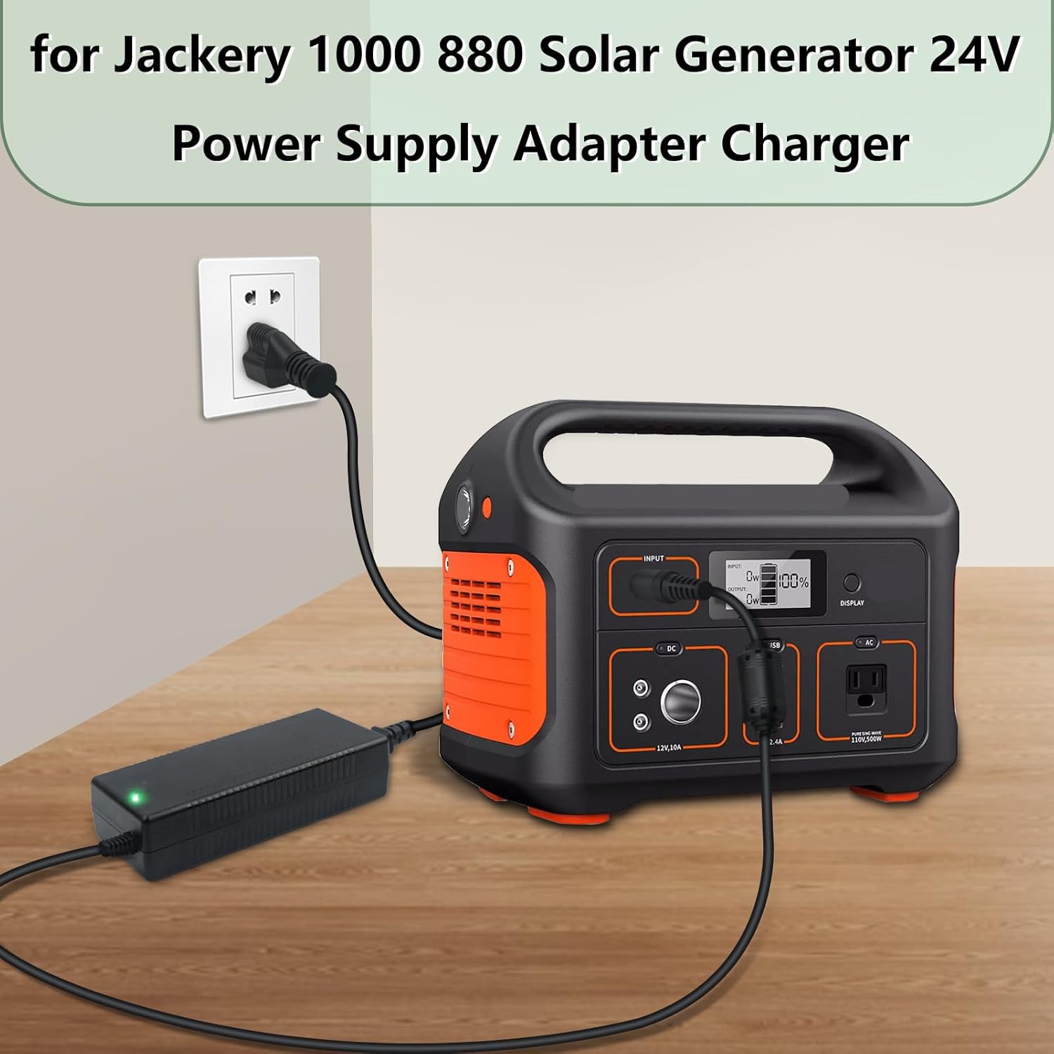 for Jackery 1000 880 Charger, Compatible with Jackery Explorer 880 E880 1000 E1000 Portable Power Station Solar Generator Charging Cable