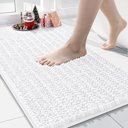 Arotive - Alfombra para el baño de felpilla, extrasuave, gruesa, absorbente, peluda, antideslizante, lavable en lavadora, apta secadora, afelpada,