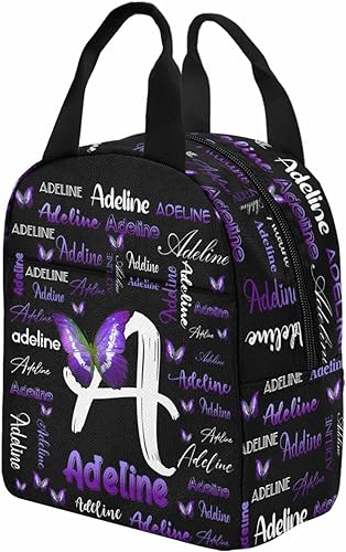 Miniatura 4 de Lonchera personalizada con nombre para niños, hielera de mariposa morada, reutilizable, para hija, nieta, sobrina, regalos