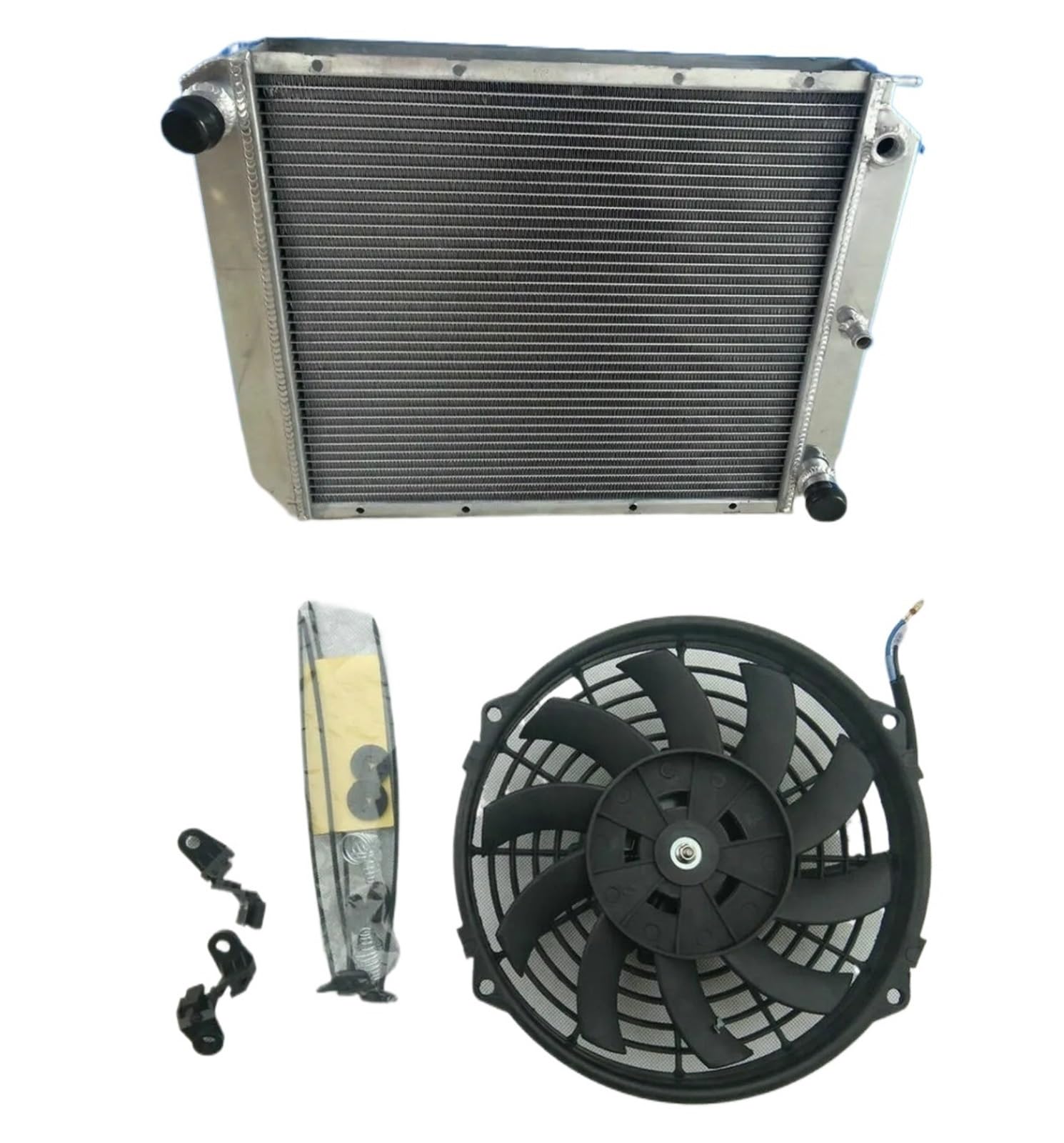 Cooled Intercooler Turbo Intercooler Fit for 240 244 245 760 1979-1993 940 960 1990-1994 4Cyl 2.0/2.1/2.3L Turbo B230 DL/GLE Aluminum Radiator+Shroud+Fan(Radiator and Fan)