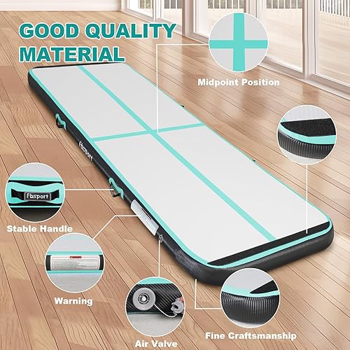 Miniatura 10 de FBSPORT - Colchonetas inflables de entrenamiento de 4 u 8 pulgadas de grosor, pistas de gimnasia para uso en el hogar, animadoras, yoga,