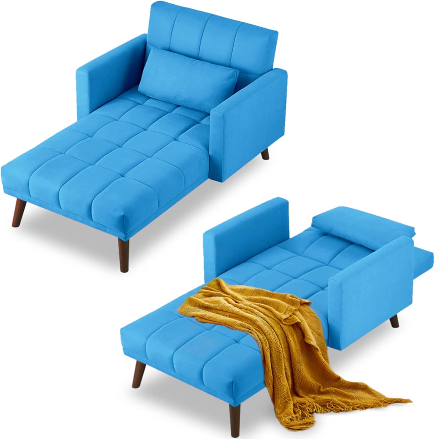 AWQM Convertible Chair Bed Sleeper,3in1 Futon Sofa Bed