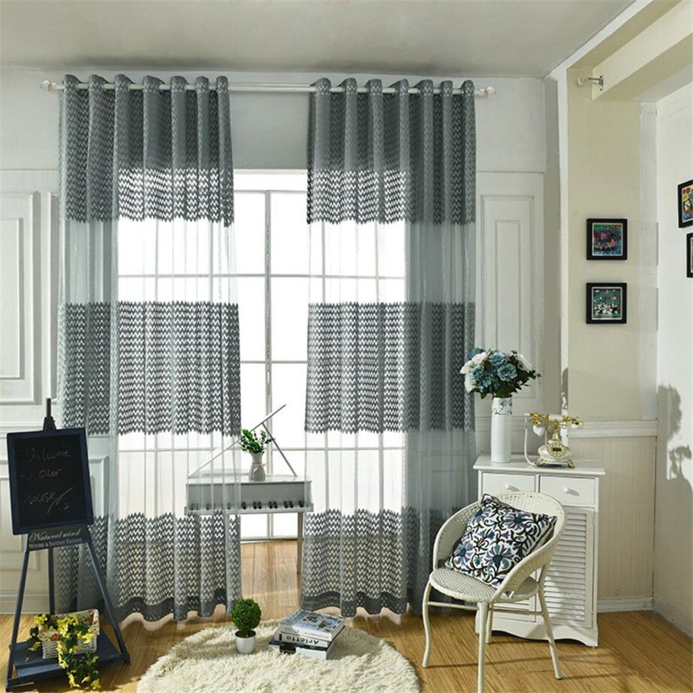 Grey Chevron Bedroom Curtains