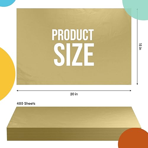 Miniatura 90 de Crown 480 hojas paquete a granel, papel de regalo – resma de papel – 15 x 20 pulgadas Papel de regalo para álbumes de recortes, arte y manualidades