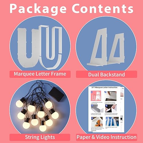 Vista 311 de Marco de números iluminados de 4 pies precortado, números de marquesina gigante, números 7, números de mosaico para globos, decoraciones de Número