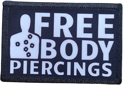 Free Body Piercings Morale Patch Removable Hook and Loop for Molle Gear, Operator Hat, Rucksack, Pack Bag, Backpack, Made in The USA