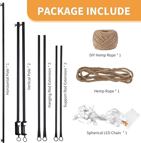 Miniatura 6 de Soporte ajustable para barra de mesa (49-78 pulgadas), soporte de arco de calidad prémium para cumpleaños, aniversario, Navidad, arco decorativo