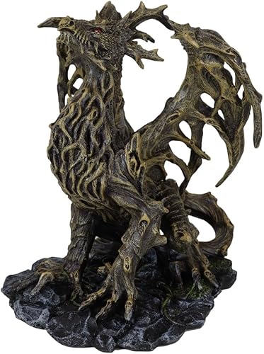 Miniatura 6 de Ebros Gift Bosque Árbol Ent Greenman Dragón dendrítico con sangre roja Luna Ojos Figurilla Fantasía Drake Behemoth Dungeons and Dragons