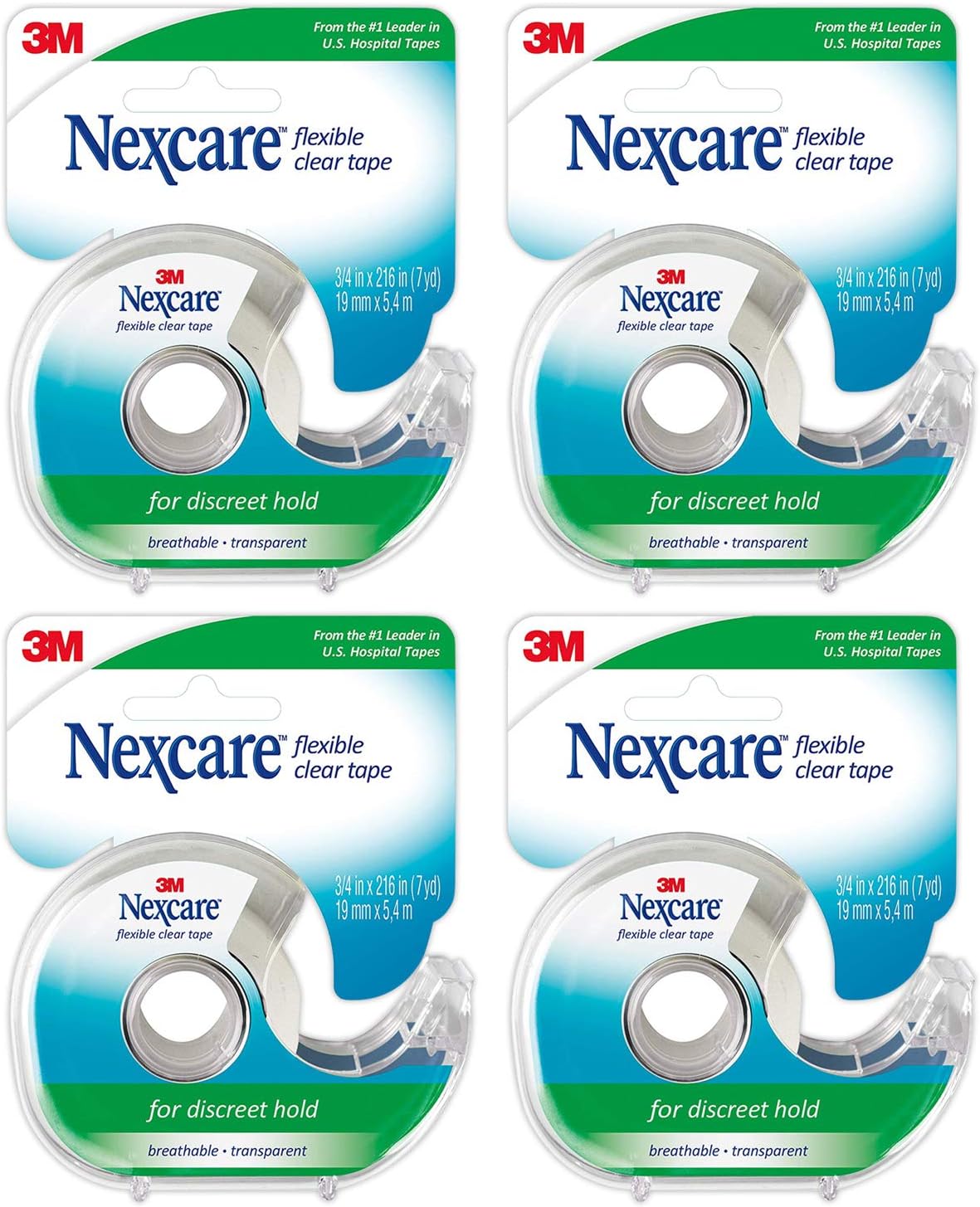 Nexcare Clear Tape 3/4" X 7 Yd (Pack of 4)