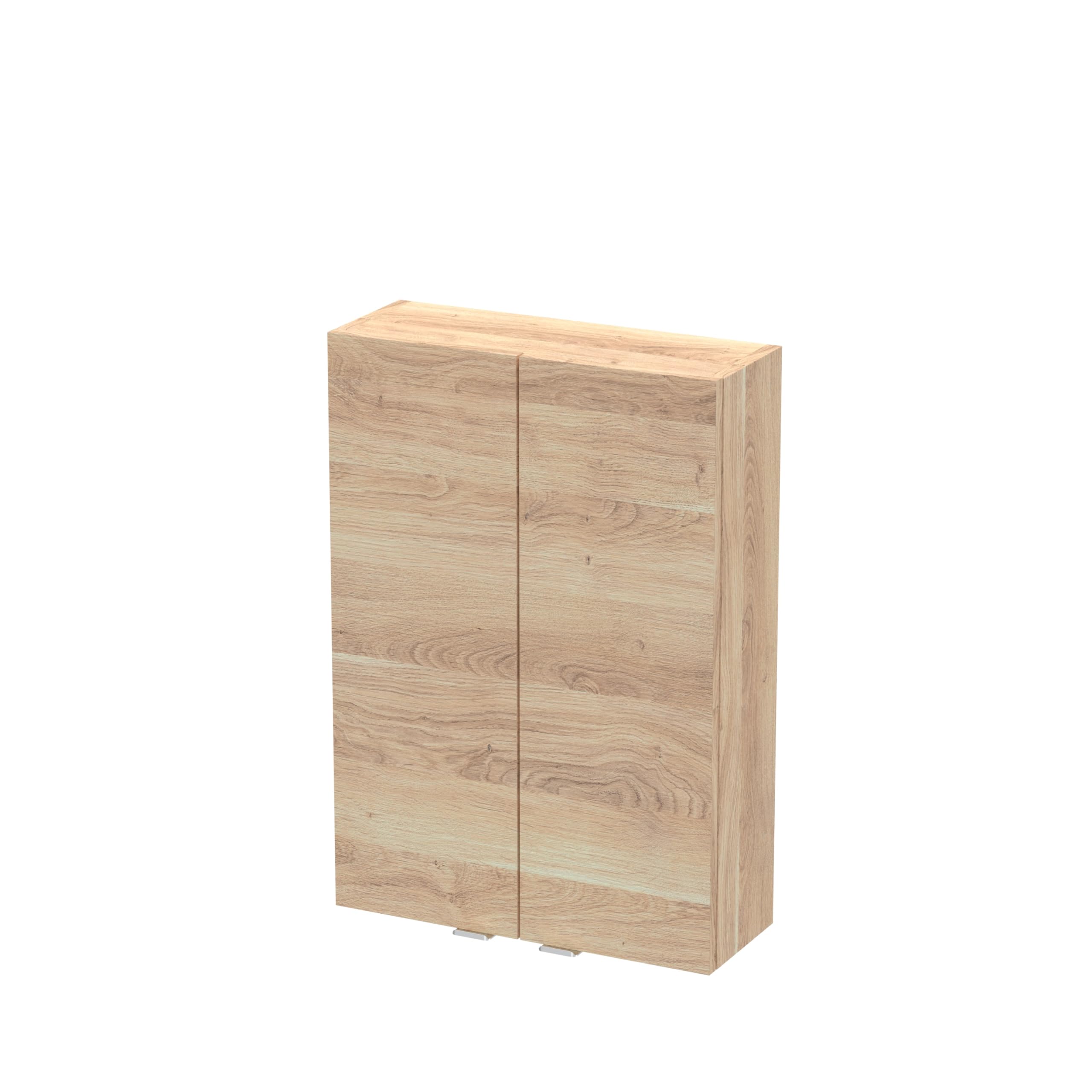 Hudson Reed Bleached Oak Fusion Compact Woodgrain Wall Hung 2 Door Storage Unit | | Mfc | 500Mm