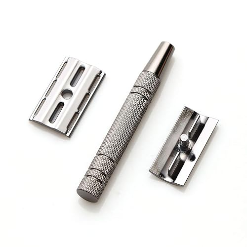 Miniatura 3 de Leyming - Maquinilla de afeitar de doble filo con 10 cuchillas maquinilla de afeitar de metal de una sola hoja afeitadora clásica en mojado se