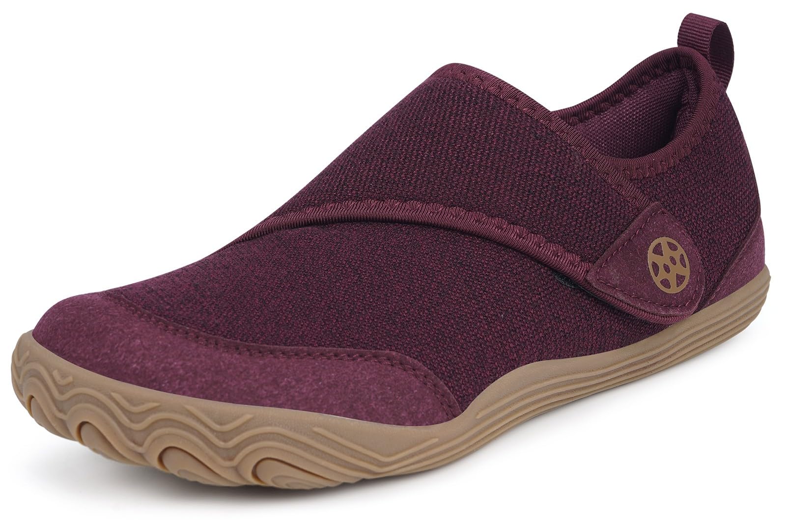 Sisttke Wide Diabetic Slippers Adjustable Barefoot House Shoes with Arch Support Arthritis Edema Swollen Feet Orthotic Adjustable Walking Shoes for Men Women Elderly Indoor Outdoor Wine Red