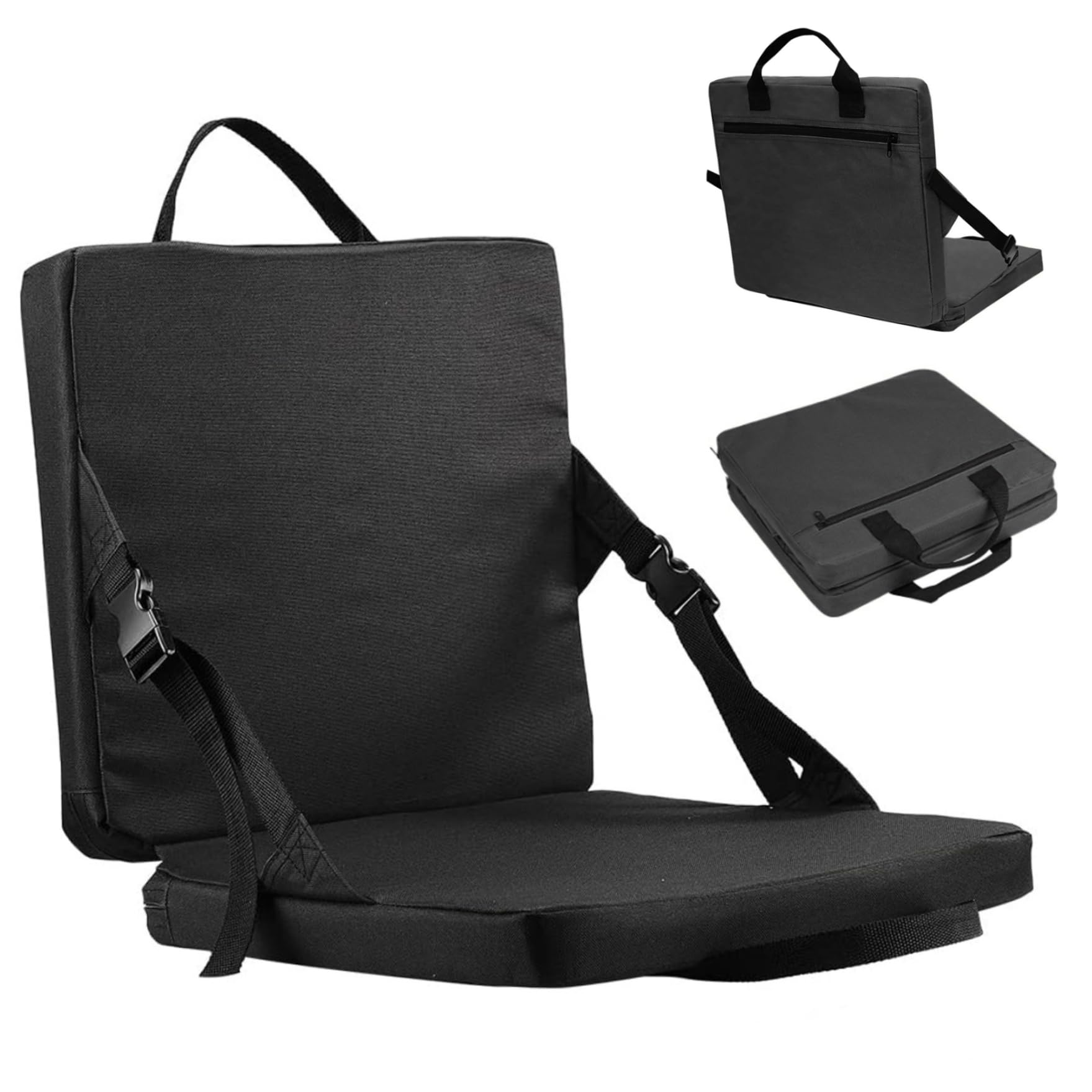 Siège de kayak avec support dorsal réglable et housse amovible lavable noir