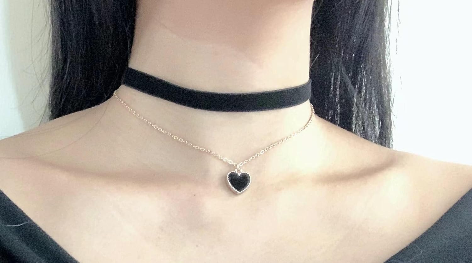 MOMOCAT Heart Necklace Adjustable Red Choker Classic Collar Necklaces for Women and Girls Velvet Chocker Necklace - Image 3
