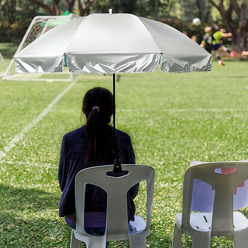 Miniatura 9 de G4Free Sombrilla universal UPF 50+ con abrazadera ajustable para exteriores, protección UV, silla de playa, sombrilla para cochecitos, sillas de