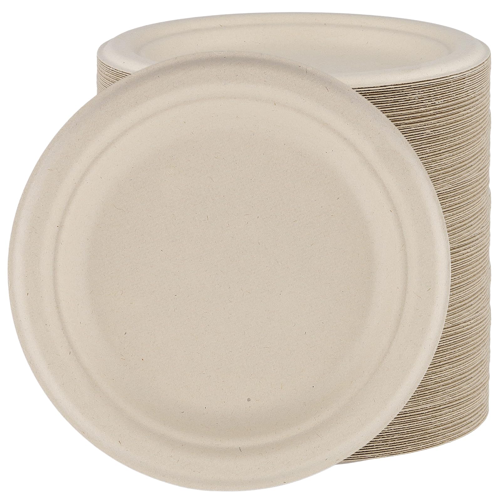 Assiettes jetables multi-usage 17,8 cm en bagasse canne à sucre x200
