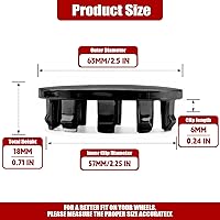 Vista 8 de 4 tapas centrales de plástico negro brillante personalizadas de 2.480 in 2.5 pulgadas para ruedas Dodge Ram 1500 2019-2022 6KF18TRMAA
