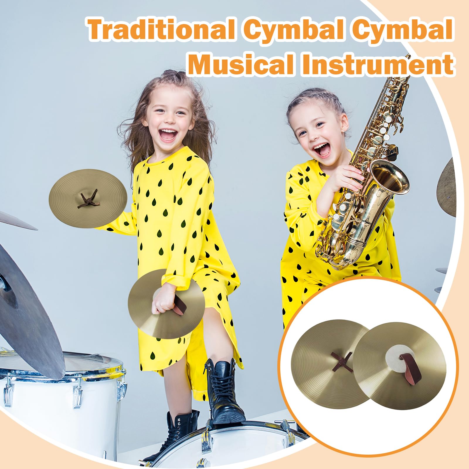 Crash Cymbales à main traditionnelles en alliage 25,4 cm
