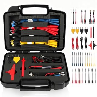 48-Piece Multimeter Measuring Tips Kit with 4 mm Banana Plug Cable Test Leads Test Cable Crocodile Clips Test Cable - Suitable for Car Test, Electrician Tool & Digital Multimeter Diagnosis