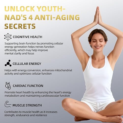 Miniatura 3 de Suplemento NAD de 1600 mg, NAD+ con resveratrol y ribósido de nicotinamida, apoyo antienvejecimiento, energía celular y apoyo a la claridad mental