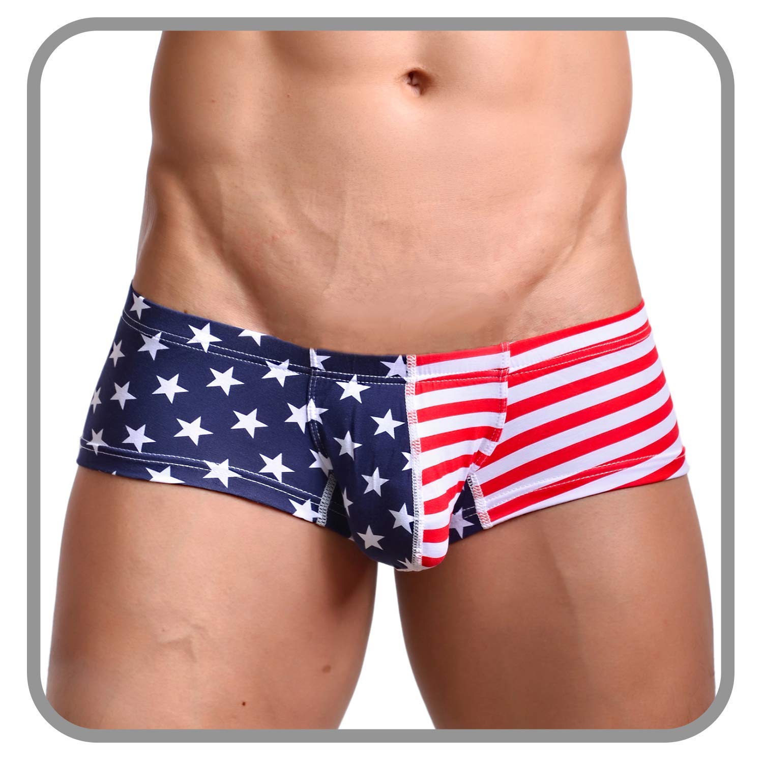 EvankinEvankin Men's Underwear,USA American Flag Sexy Boxers Briefs Soft Underwear
