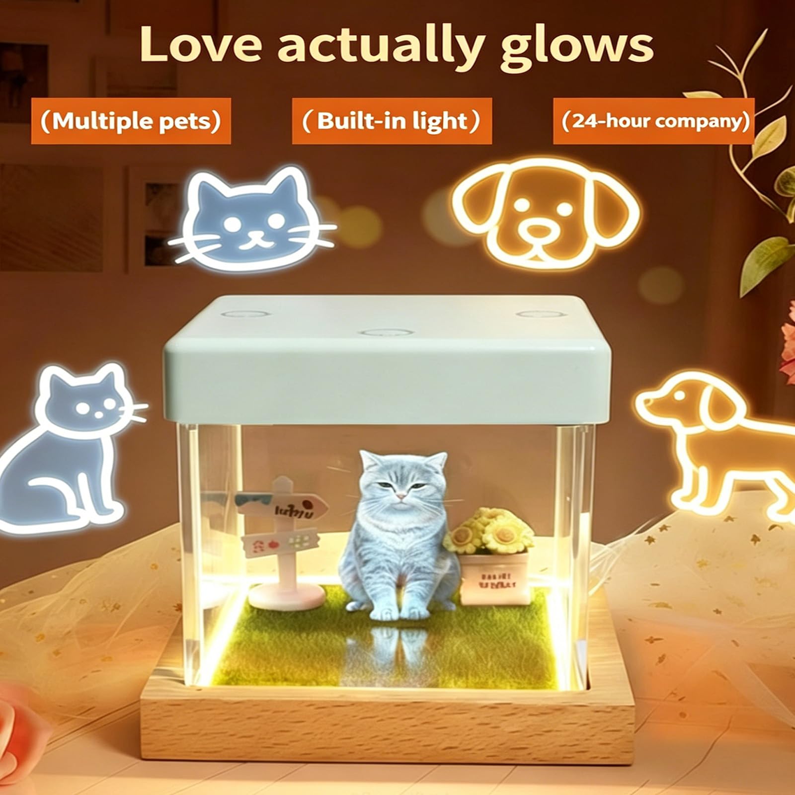 Caja conmemorativa contemporánea de pérdida de mascotas con