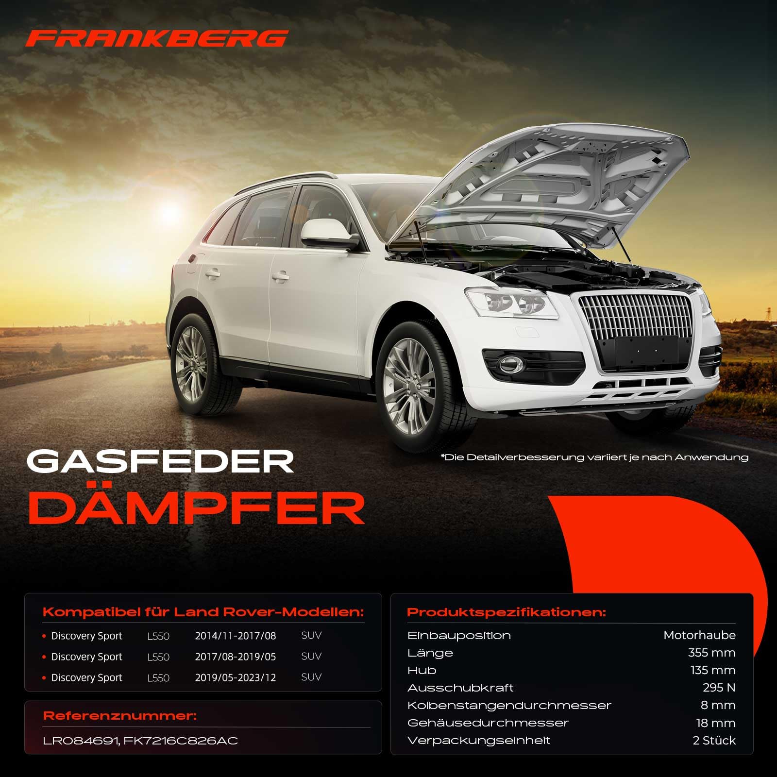 Sprężyna gazowa amortyzator maski silnika do Discovery Sport L550 SUV 2014-2020 FK7216C826AC