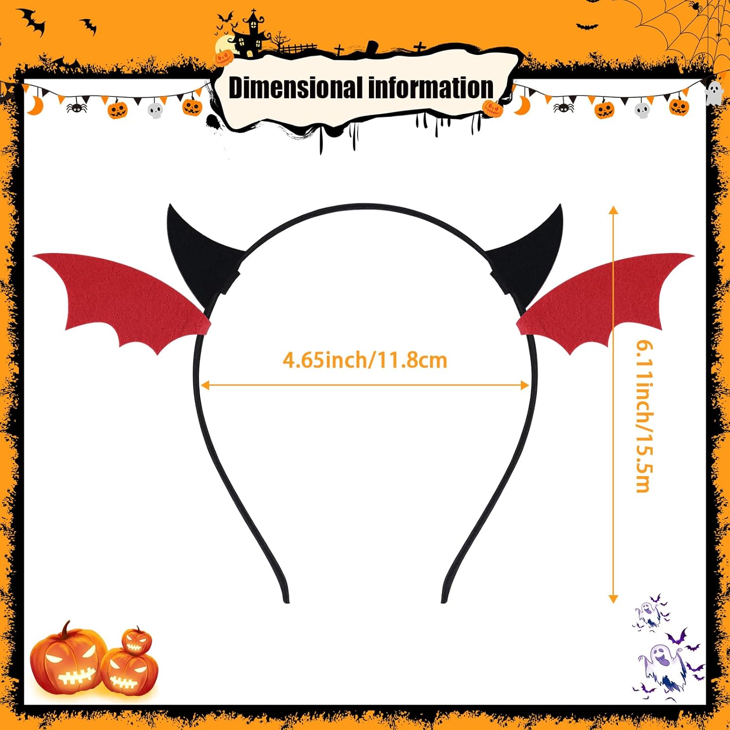 Devil Horns Headband,Little Bull Horn Devil Headband Halloween Adult Dress up Surprise Theme Party - Image 2