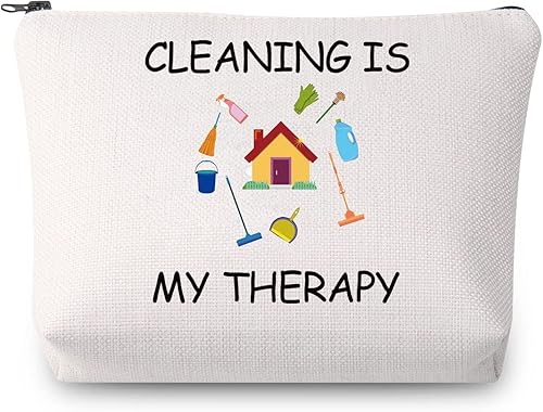 Miniatura 7 de JYTAPP Neat Freak Gift Cleaning Is My Therapy Funny Housekeeping Bolsa de maquillaje Limpieza Limpieza Señora Regalo Susurrador de polvo Regalo