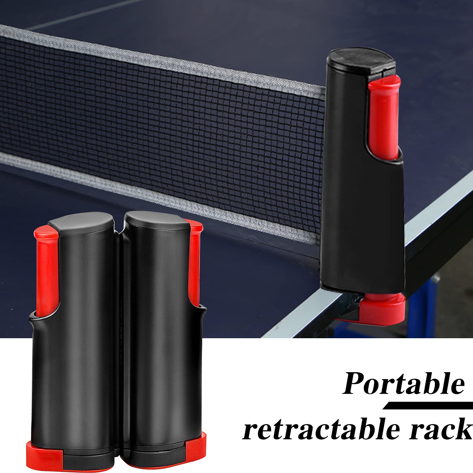 Rete Da Ping Pong Retrattile GLORHA - 170x19cm, Nera, Portatile Per Tavoli Ufficio E Casa - Foto 9