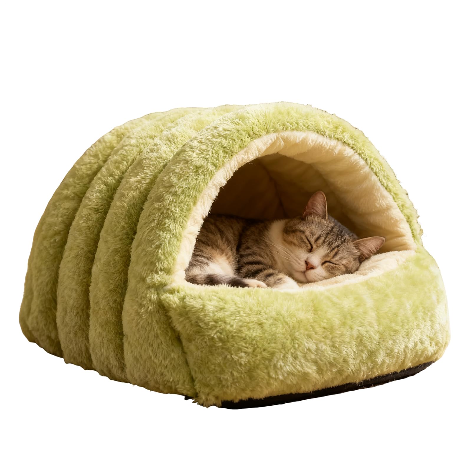 Cat Bed, Winter Warm Foldable Washable Dome-Shaped Fleece-Lined Pet House Suitable for Kittens Puppies Homes Apartments Living Rooms Balconies Outdoors Indoors โ image 1