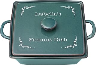 Let's Make Memories Personalized Square Stoneware Casserole Dish - Any Message - Teal